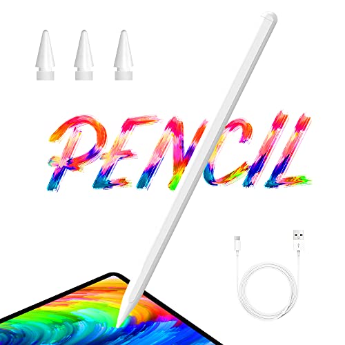 AOOZTO Stylet Ipad【Certifié Apple MFi】Génération pour iPad 9/8/7/6 Génération/iPad Pro 11/12.9 (3e/4è)/Air 3-4/Mini 5/6,avec D'inclinaison & Rejet de Paume & Adsorption Magnétique Stylus Pencil Stylo