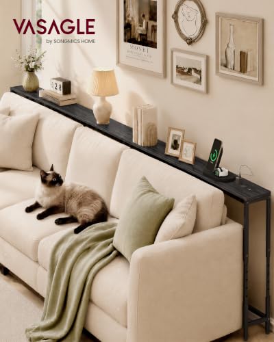 Image of VASAGLE 106.3 inchConsole Table, 25.2-35.2 inchHeight Adjustable, with Power Outlet