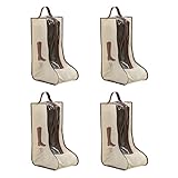 Alksubbm 4 Stück Schuhüberzieher Wasserdichte PVC-Schuhbeutel Tragbare Aufbewahrungstasche für Pendler Reisen und Zuhause Kofferraum Organisation Stiefel Aufbewahrungstasche