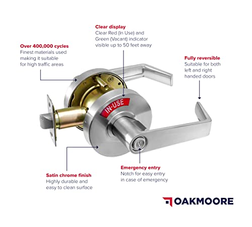 OAKMOORE Commercial Door Handle | Vacant Occupied & Commercial Restroom Lock for Public Bathroom & Industrial Buildings by OAKMOORE - Used condition - US$67.94