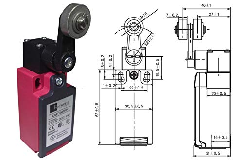 RADWELL VERIFIED SUBSTITUTE E102-00-EI-SUB Fixed Rotary Lever, SNAP Action, 1NO/1NC, Substitute for Carlo GAVAZZI E10200EI, Limit Switch, 1/2NPT