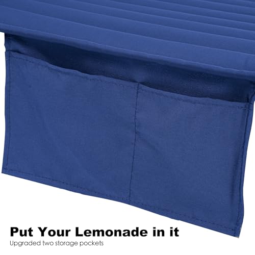 Image of GAFETE Hammock 2 Person Quilted Fabric Hammocks for Outside, Double 12ft Hammocks with Spreader Bar, Large Removable Pillow, Storage Bag, Carabiners, Max 475 lbs Capacity (Dark Navy)