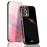 BORYA Cover per Xiaomi POCO F5 Pro 5G, Ultra Sottile Antiurto Morbida Silicone TPU Bumper Custodia, Elegante Placcatura Phnom Penh Lusso Leggero Anticaduta Case, Nero