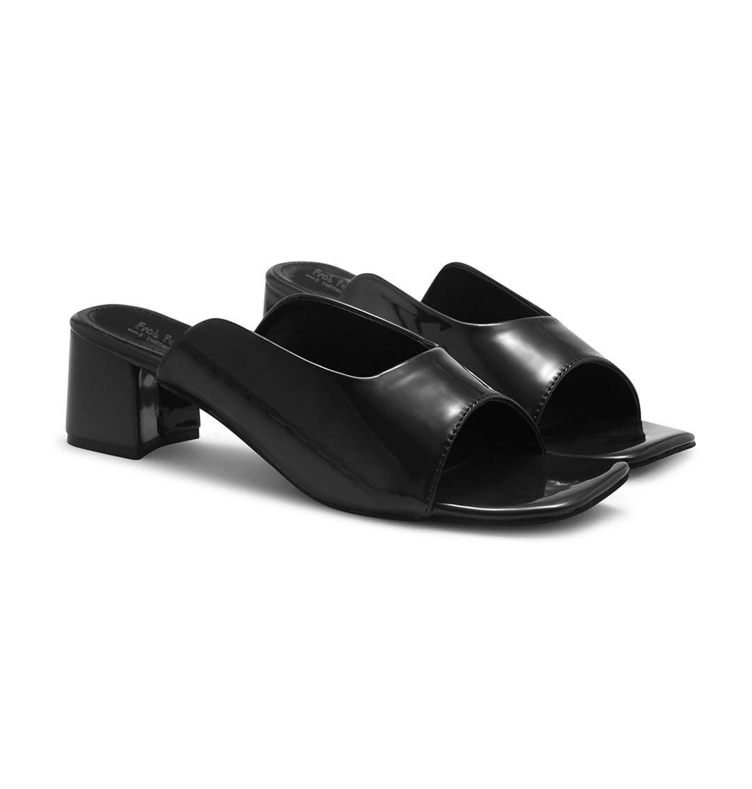 FROH FEET Women's Block Heel Sandal Open Back Slip-on Sandal Open Square Toe Comfortable Stylish Shoes for Wedding Party Prom Evening-picture-22