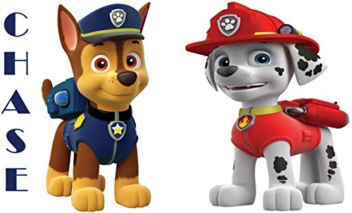 PAW Patrol - Chase & Marshall - For Light-Colored Materials - 2 Iron On Heat Transfers 5
