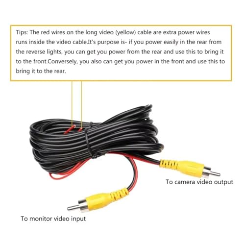 Caméra de recul pour véhicule résolvant les angles morts avec câble RCA 6m - 4