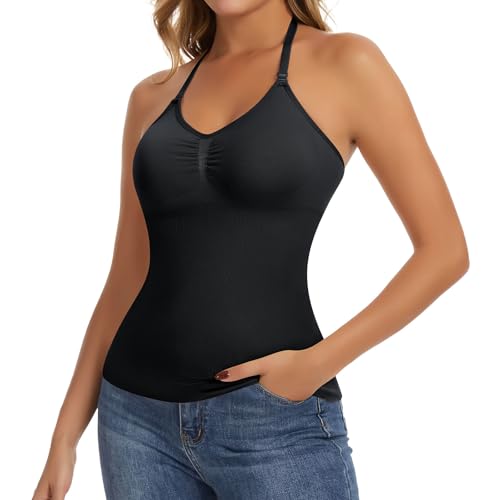 Image of JOYSHAPER Shapewear Camisole With Built In Bras Halter Tops for Women | Tummy Control Shapewear Tank Top,Padded Bras Camisole, Everyday Or Casual Use,Comfortable To Wear, Smoothing Waist & Abdomen
