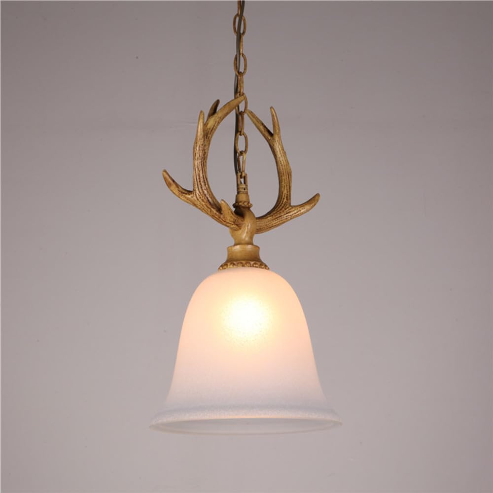 SXWNBIFH American Retro Chandelier Personality Creative Living Room Restaurant Bedroom Clothing Store Cafe Bar Log Cabin Pendant Light (E D26CM)