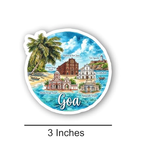 Image of Goa Textured Finish Acrylic Fridge Magnet - UV Texture Printed, Stylish Multicolor Magnet for Fridge, Wardrobe & Metal Surfaces, Pack of 1 (Goa 1)