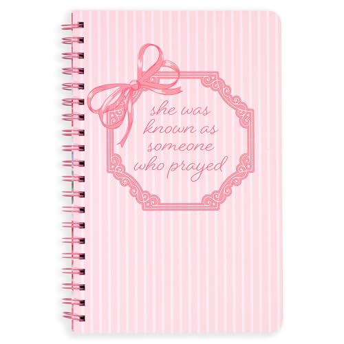 Carnet à spirale floral de notes et journal de prière église femme