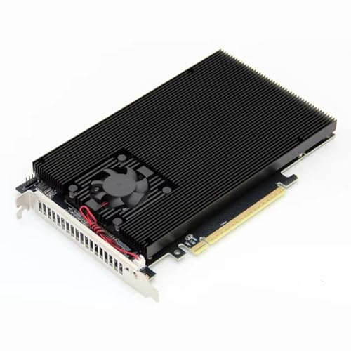 Tarjeta PCIe 3.0 NVMe 4X de 4 Ranuras M.2 PLX8747 para Placas Base sin Bifurcación con Radiador