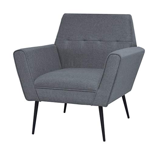 Preisvergleich Produktbild vidaXL Sessel Relaxsessel Clubsessel Polstersessel Armsessel Loungesessel Fernsehsessel Stoffsessel Hellgrau Stoff Holzrahmen Stahlbeine