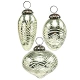 Vintage Weihnachtsschmuck Glas Kugeln Nostalgisch Christbaumdeko 3er Set