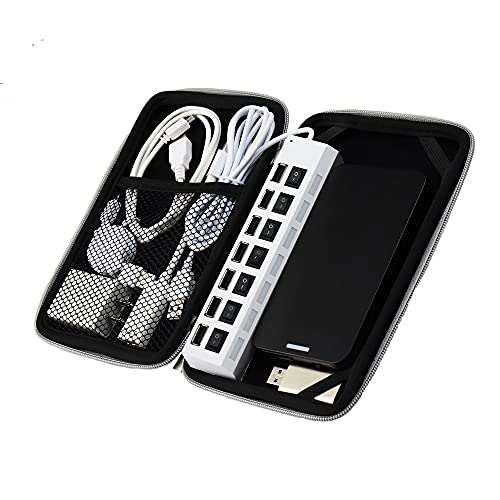Water Resilient Hard Shell Sleeve Box Case With Secure Zippers And Mesh Pocket For 7-8 Inch Tablets, Ereader, Gaming Consoles #TOP6