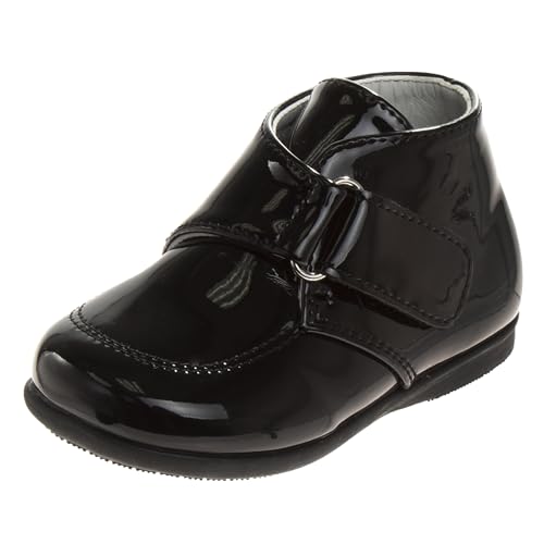 Josmo Unisex Infant Toddler First Walker Dress Shoes, Black Patent V (4 Medium, Infant)