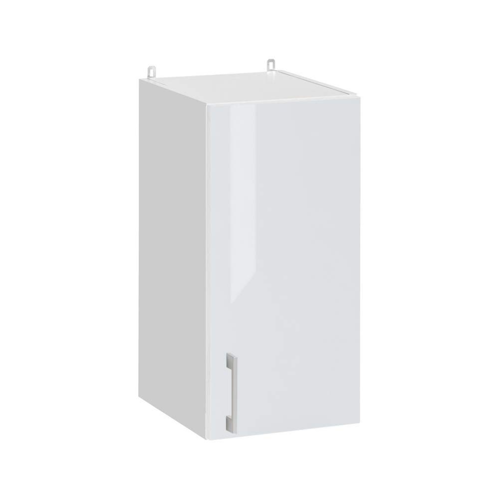 Cuisineandcie - Meuble Haut DE Cuisine ECO Blanc Brillant 1 Porte L 30 cm + 1 étagère - Meuble Cuisine Rangement, Meuble Cuisine, Armoire Cuisine