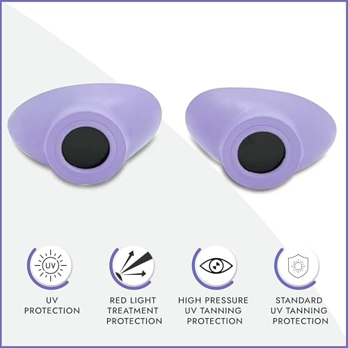 Image of Super Sunnies Slim Flex UV Eye Protection, FDA Compliant Individual Tanning Goggles Eyeshields (Lavender)