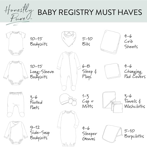 Image of HonestBaby Unisex-Baby Classics Fitted Crib Sheets Set Standard Mattress, 100% Organic Cotton Baby Boys, Girls, Neutral, 1 Pack - Sketchy Floral Pink, One Size