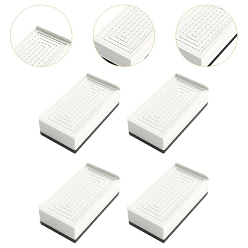 4 Elevadores para muebles de material PP: patas elevadas antideslizantes color blanco 3