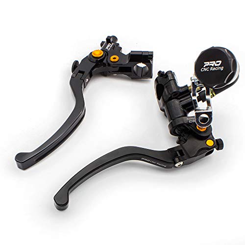 Nicedoll 7/8" 22Mm Cnc Brake Master Cylinder Cable Clutch Levers Kit Hydraulic Reservoir Pump Universal For 300Cc-1800Cc Motorcycle/Sport Bike/Street Bikes/Slippery Car #TOP1