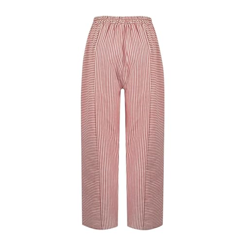 Women Wide Leg Harem Pants Striped Casual Baggy Palazzo Trousers Summer Lounge Going Out Streetwear with Pocket3