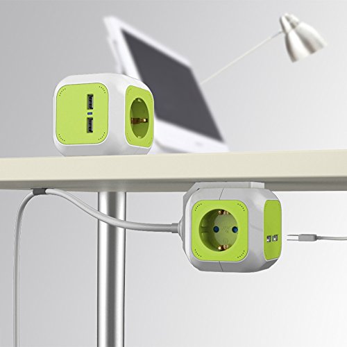 Quadruple prise de courant avec USB MagicCube bloc multiprise cube cordon 1,4m version allemande