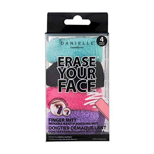 ERASE YOUR FACE Reusable Makeup Removing Finger Mitts, 4 Count