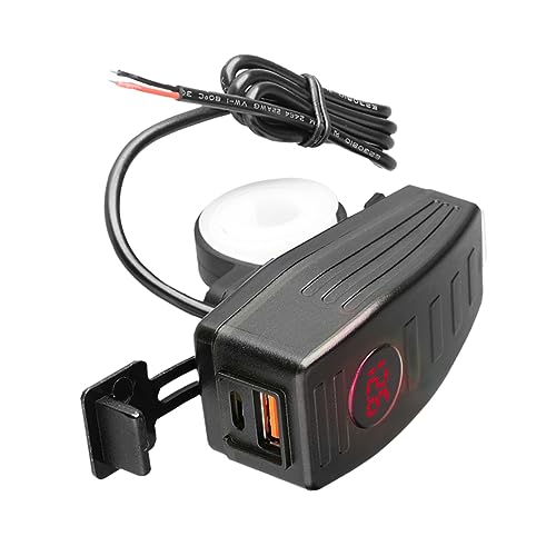 OUNONA Motorbike Charger Dual Port USB Phone Charger Fast Charging for Easy Handlebar Installation Efficient Navigator Charging
