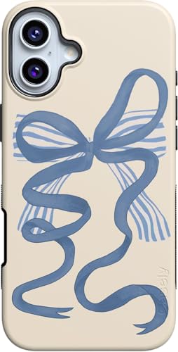 Casely iPhone 16 Case | Heartstrings | Blue Bow | Bold Protective Design | Compatible with MagSafe