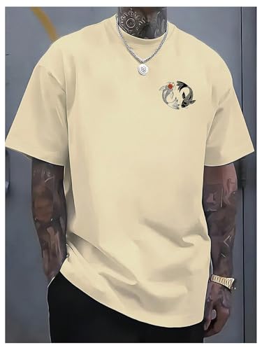 COZYEASE Men's Japanese Koi Fish Graphic Tees Short Sleeve Crew Neck T-Shirt Casual Summer Tops2