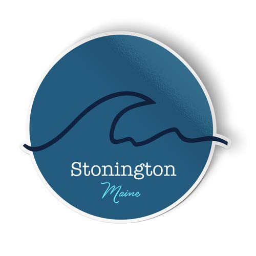 Stonington Maine Wave - Vinyl Sticker - Large Size (11" high)
