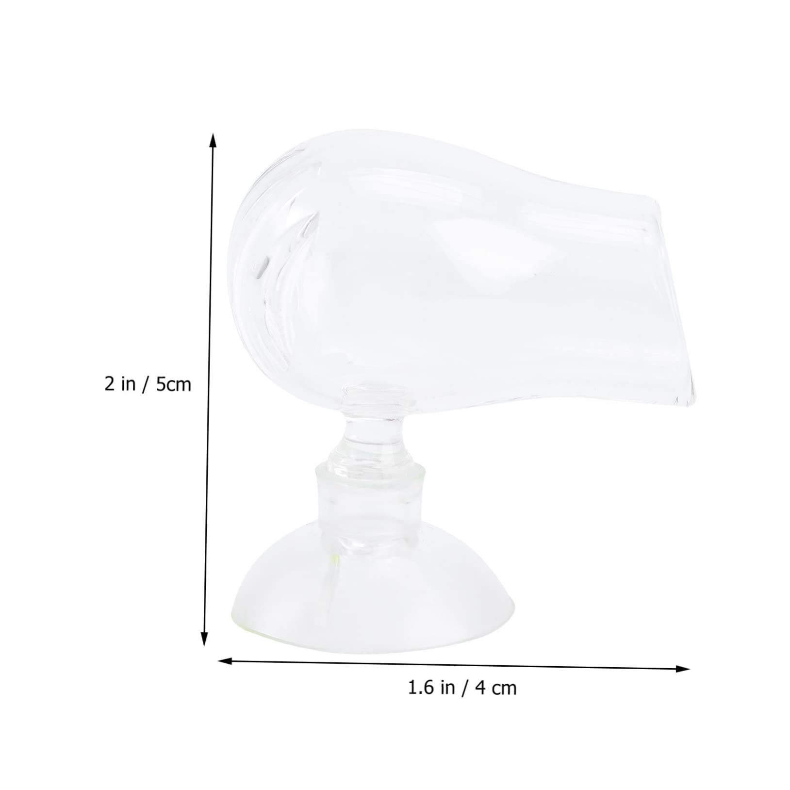 COSMEVIVI Glass Fish Feeding Cup Aquarium Feeder for Fish Food Container Easy Suction Mount
