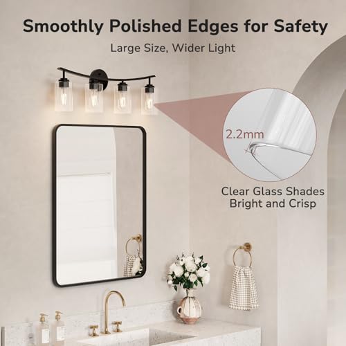 Image of USHOWER 4-Light Inner Arc Bathroom Light Fixtures