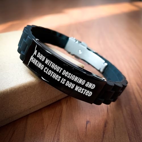 Designing and Making Clothes Enthusiasts' Delight, Funny Quote Gift from Men to Women for Father's Day, Adjustable Glide lock Clasp Bracelet image 5