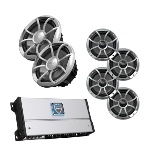 wet sounds HTM-8 Full-Range Class-D 85x8 W RMS @4 OHM Amp, Two Pairs Recon 6-S 6.5