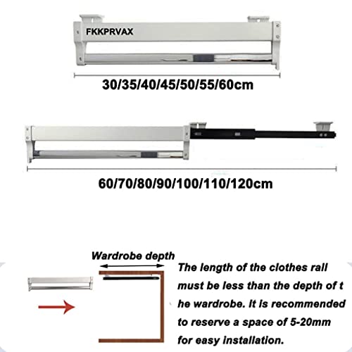 Varilla de armario extensible de 30-60 cm para ropa de pantalones blanca 4
