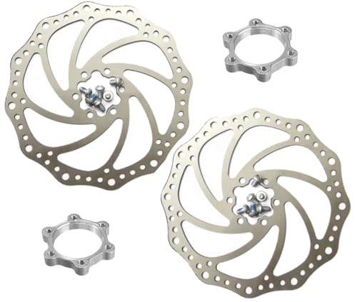 Image of CYBIC Bicycle Disc Brake Rotor, Stainless Steel, 160mm, Wave Design, 2 Pack, for Mountain and Road Bikes