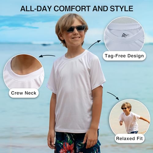 Kanu Surf Boys' Short Sleeve UPF 50+ Rashguard Swim Shirt3