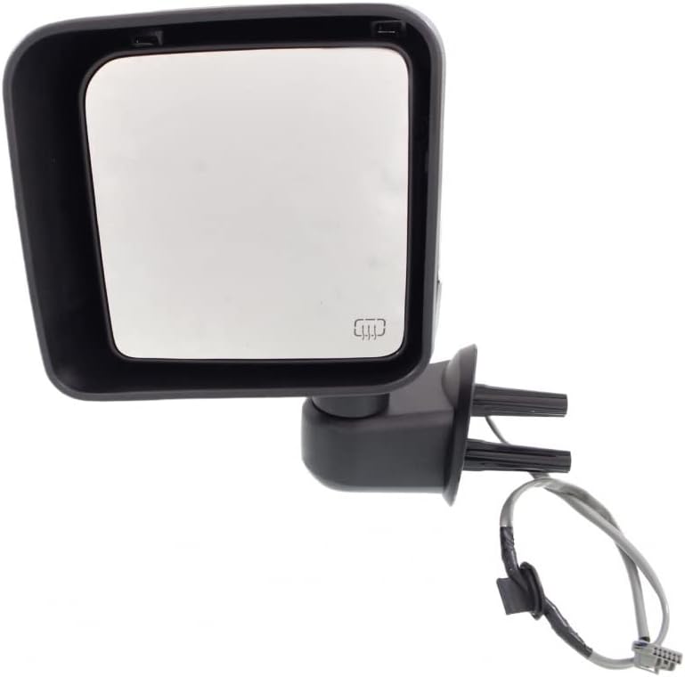 For Jeep Wrangler 2014 Door Mirror Driver Side | Power | Heated | Chrome | Replacement For CH1320389 | 68204245AA, 68125585AA