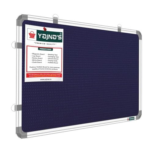 YAJNAS® 2x3 Feet Premium Material Notice Pin-up Board/Pin-up Board/Soft Board/Bulletin Board/Pin-up Display Board for Home, Office & School Uses (Blue