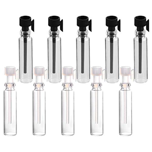 Beaupretty Klarglas parfymflaskor 1 ml söt tom parfymflaska atomizer påfyllningsbar parfymbehållare för resor 100 stycken