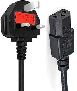 Power Lead UK 3 Pin IEC C13 Power Cable for TV, pc, monitor, plug, printers power cord