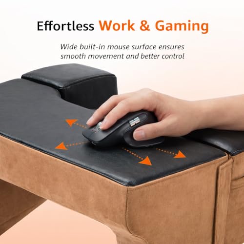 Image of Amazon Basics Foam Lapdesk Pillow for Laptop, Ergonomic Laptop Table Pillow for Bed, Sofa & Floor, Adjustable Height & Side Pocket, Portable Lap Desk for Work from Home, Study & Travel - Beige