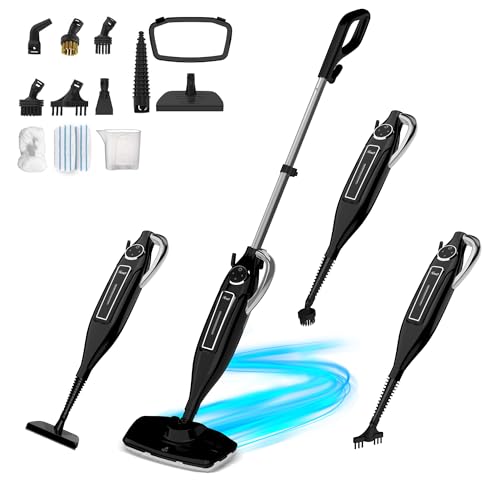 Image of Rosewill 11-in-1 Steam Mop, 260F Handheld Steam Cleaner, 1200W Detachable Steam Mops for Floor Cleaning, Removable Tank, Multi-Purpose Steamer for Hardwood, Tile, Grout, Furniture - Black