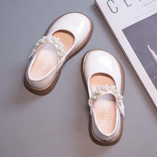 Girl Mary Jane Ballet Shoes Leather Round Toe Princess Shoes Dress Flat Shoes Black3