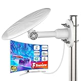 2026 Premium Outdoor TV Aerial – Ultra-Long Range Freeview HD Antenna with UHF/VHF Reception, Durable Outdoor & Loft Design, Anti-Interference, 32.8ft High-Speed Coax Cable for UK Smart/Older TVs