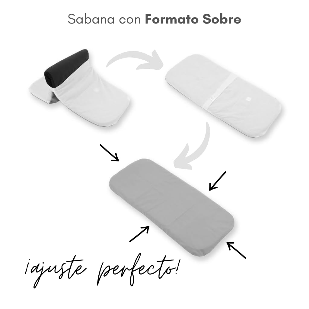 Sabana Bajera Capazo Impermeable para Joolz AER 2 | Funda Colchón Protector Cuco Carrito Bebe | ALGODÓN BLCO | 100% Algodón Certificado Oeko-Tex® Organic Cotton — view 2