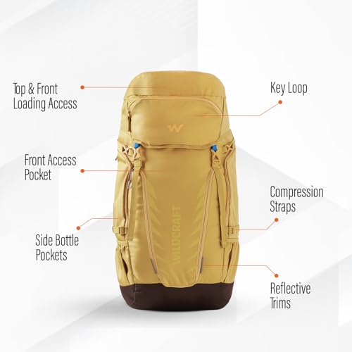 Image of Wildcraft 60 Litre Travel Pro Rucksack Travel Backpack for Mens & Womens - Blue | Unisex Travel Backpack Bag for Trekking & Hiking | Lightweight, Waterproof Travel Backpack