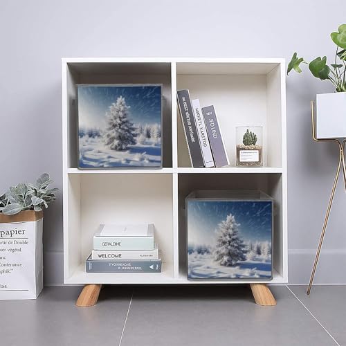 Boîtes de rangement empilables pliables sapin de Noël x6 - 6