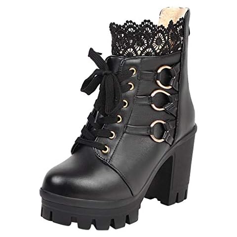 NUSGEAR Mujer Botas altas tacon Festival Botas de Agua Cover